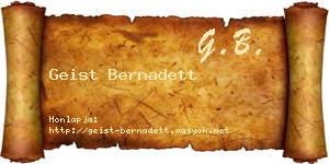 Geist Bernadett névjegykártya